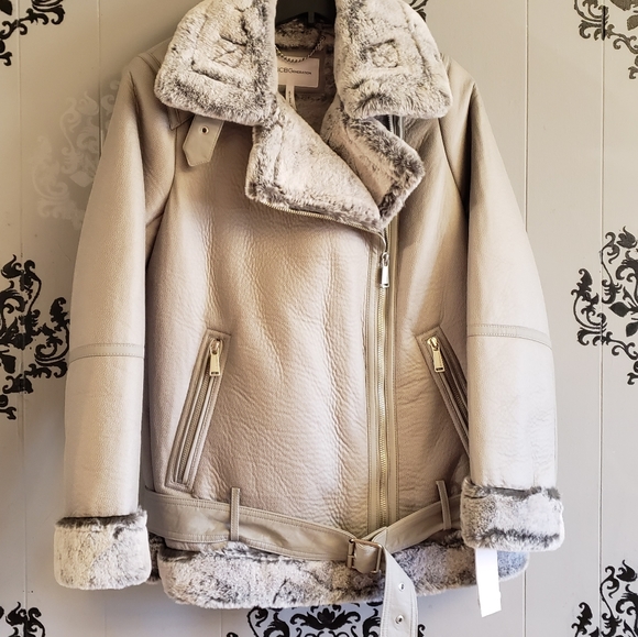 Zara Biker Jacket Double Fleece Bikerjacke Biker Jacket Doubleface